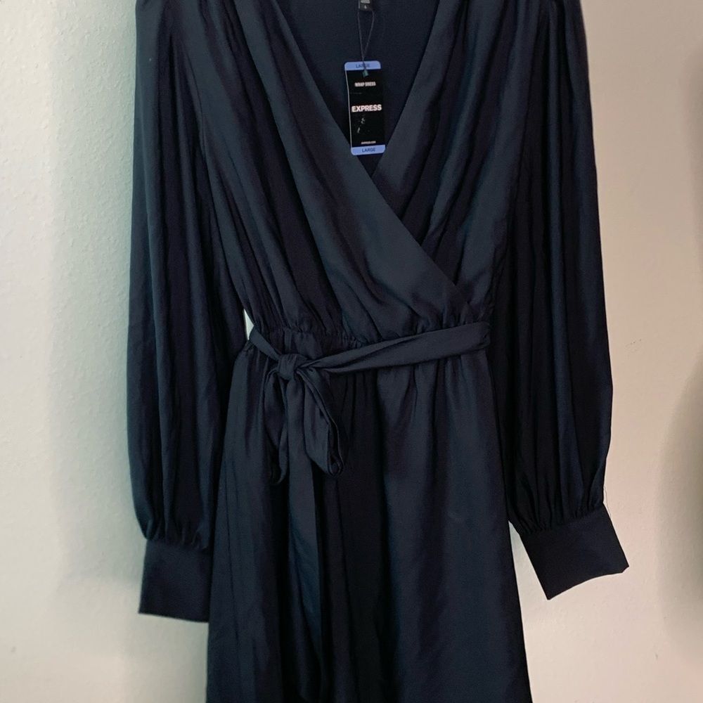 Express NWT BlackWrap Dress - Picture 2 of 16